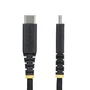 StarTech.com USB2CC2MNCBR - Cable USB C a USB C de carga de 2m, 60W, PD 3A, para portátil/móvil, Nylon Negro - USB 2.0