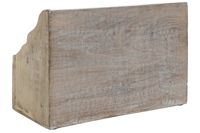 DKD Home Decor Organizador de Cartas de Mango Natural