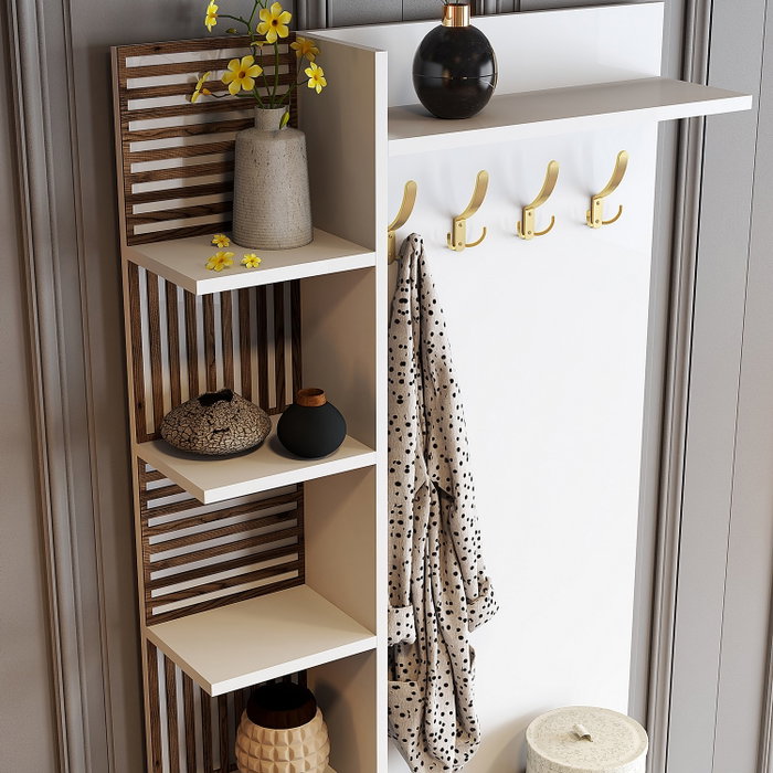 Hanah Home Recibidor Viyana D Blanco, Oro