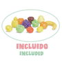 Decuevas Carro Compra Portabebe Koala con Set 12 Frutas para Muñecas hasta 50cm 30x50x62 cm