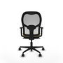 Silla de oficina Jorquera con mecanismo Sincro tapizada con Similpiel color Crema y malla color Blanco. Equipada con lumbar 1D, Brazos 1D y Ruedas 65mm nailon