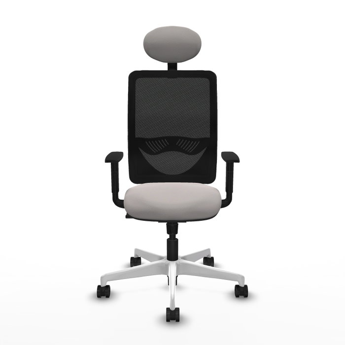 PIQUERAS Y CRESPO Silla de oficina Zulema con mecanismo Sincro, Blanco y Negro