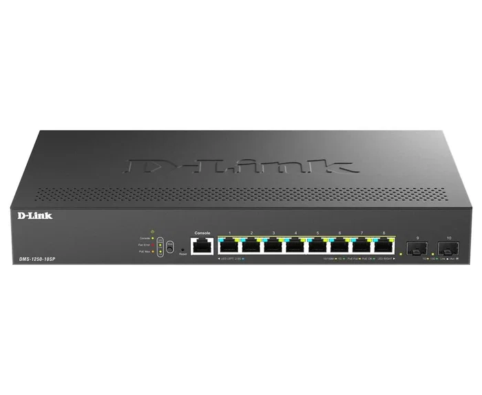 D-Link DMS-1250-10SP/E Switch Gestionado 8x 2.5G PoE+ 2x 10G SFP+ D-Link DMS-1250-10SP/E Switch Gestionado 8x 2.5G PoE+ 2x 10G SFP+
