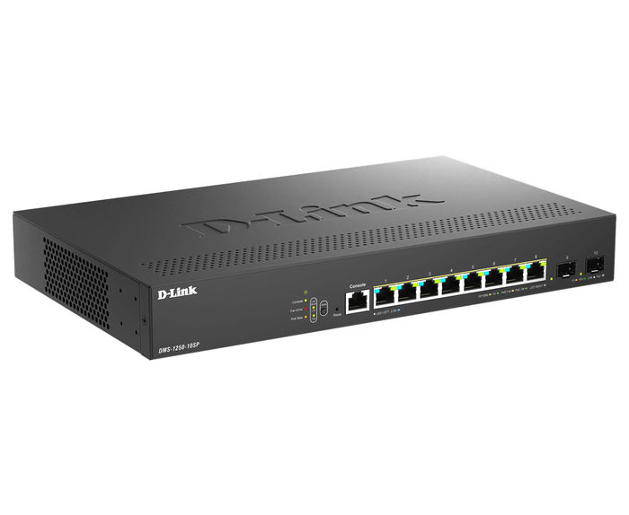 D-Link DMS-1250-10SP Switch Gestionado de 10 Puertos Ethernet 2.5G Montaje en Rack D-Link DMS-1250-10SP Switch Gestionado de 10 Puertos Ethernet 2.5G Montaje en Rack