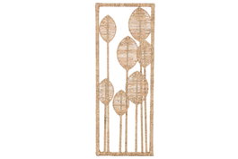 DKD Home Decor Decoración de Pared de Ratán y Metal Natural 30x2x80 cm