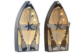 DKD Home Decor Decoración Luminosa LED Madera 20x7x40 (Pack de 2 surtido)