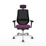PIQUERAS Y CRESPO Silla de oficina Mardos con mecanismo Sincro/Traslack, Morado y Negro