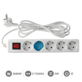 GSC Evolution Base múltiple Serie Estándar 5T con interruptor 5M Blanco