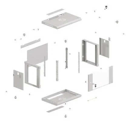 LANBERG WF03-5304-10S Armario Rack 4U Gris con Puerta de Cristal