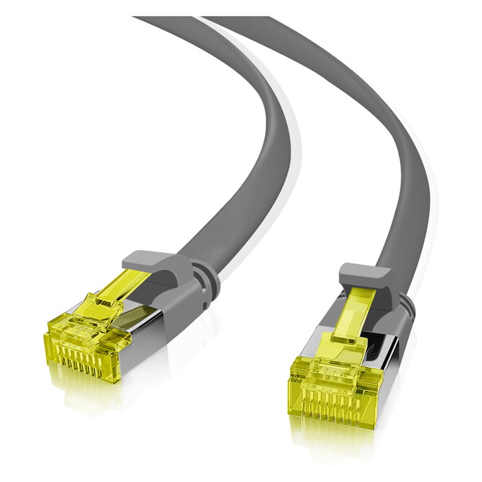 Helos Patchkabel Cat.6a Ultraflach U/FTP AWG 32 gris 10,0m Helos Patchkabel Cat.6a Ultraflach U/FTP AWG 32 gris 10,0m