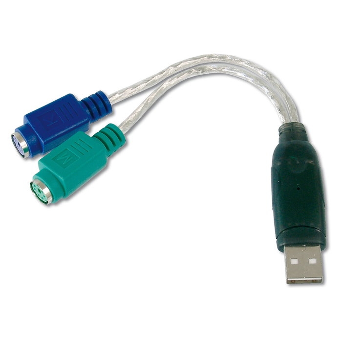 Digitus Adaptador USB a 2x PS/2, 2 x Mini-Din 6/F, USB A/M