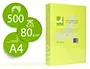 Q-connect Papel Color Din A4 80gr Amarillo Neón Paquete 500 Hojas
