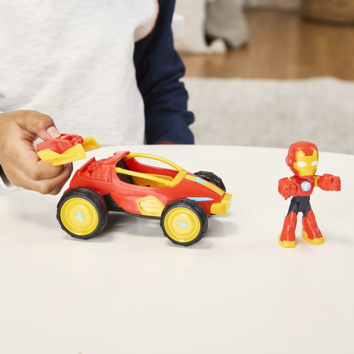 Hasbro Figura de Iron Man y vehículo Bolide Iron Man, Marvel Iron Man y sus increíbles amigos