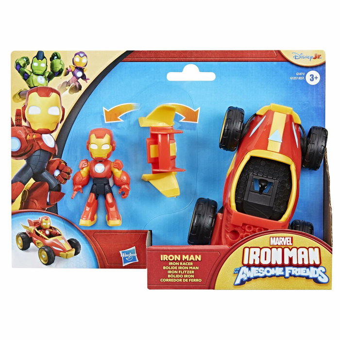 Hasbro Figura de Iron Man y vehículo Bolide Iron Man, Marvel Iron Man y sus increíbles amigos