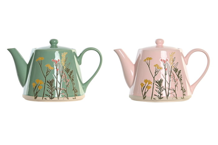 DKD Home Decor Tetera Shabby Verde Rosa 14 x 13.5 x 21 cm (2 Unidades) DKD Home Decor Tetera Shabby Verde Rosa 14 x 13.5 x 21 cm (2 Unidades)