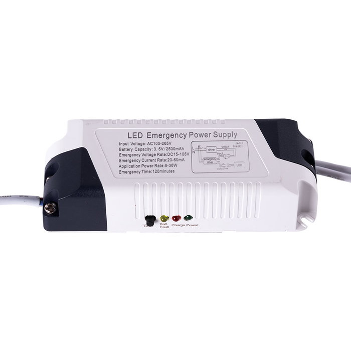 Driver de emergencia para panel LED 20W/36W/40W - Batería litio 3.7V/2.4Ah