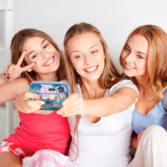 Lexibook DJ150D - Starcam Print Disney Stitch para niños +5 años - Impresora de fotos, cámara, grabadora de vídeo, música - Incluye pegatinas 3D, rotuladores, marcos y rollos