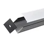 Greenice Perfil Para Tiras LED 2 metros -Negro-Difusor Opal