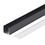 Perfil para Tiras LED 2 metros Negro con Difusor Opal