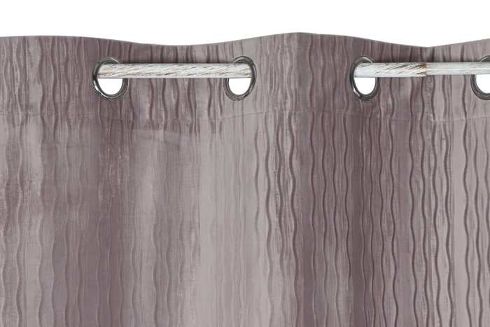 DKD Home Decor Cortina de Poliéster 140x260 con 8 Anillas Rosa Palo