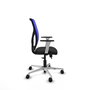 PIQUERAS Y CRESPO Silla de oficina Motilla con mecanismo Sincro/Traslack, Negro/Azul