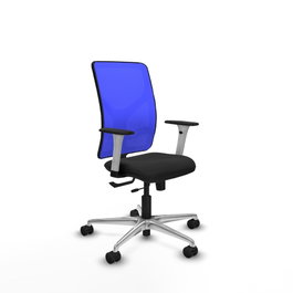 PIQUERAS Y CRESPO Silla de oficina Motilla con mecanismo Sincro/Traslack, Negro/Azul