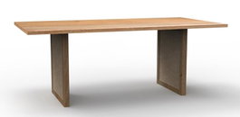 DKD Home Decor Mesa Comedor Tropical de Ratán y Mango 200 x 100 x 76 cm