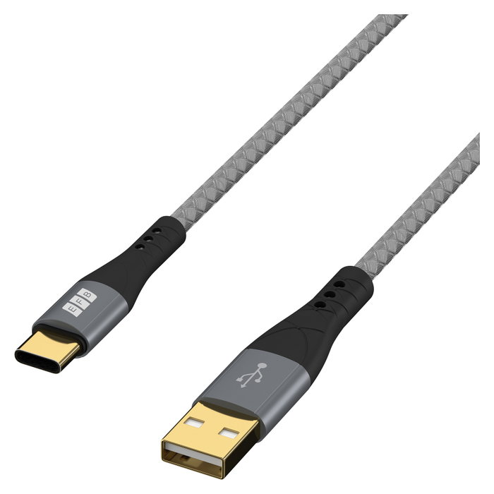 EFB Elektronik Cable USB-A a USB-C 60W 3A 0,5m Negro, Gris