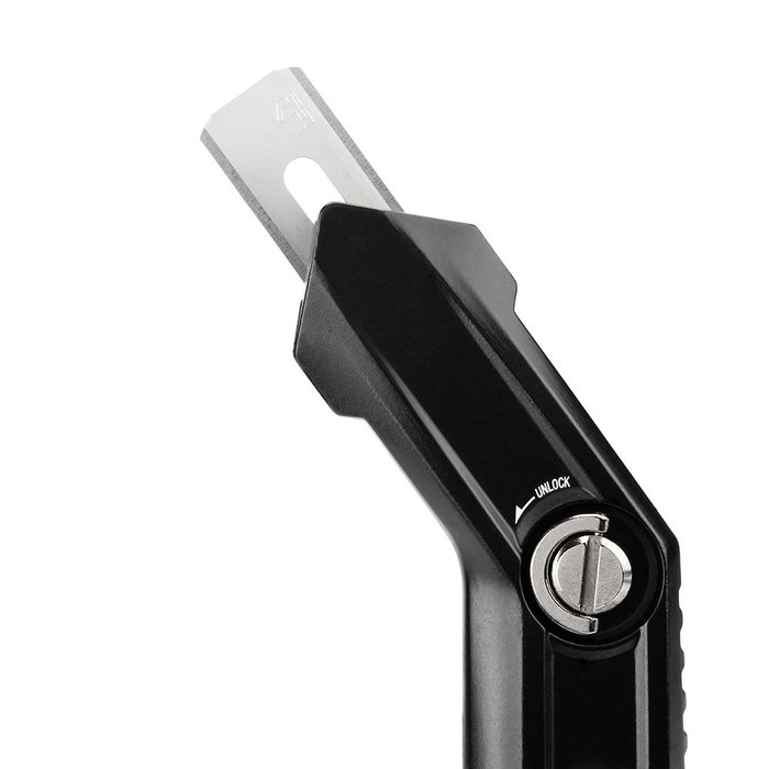 Toughbuilt Cúter para Moqueta con Cabezal Angulado y Cambio de Hoja sin Herramientas, Compatible con Cuchillas Estándar, Incluye 5 Hojas de Repuesto y Almacenamiento