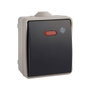 Solera Conmutador luminoso estanco IP54, gris/negro, para superficie 65x80x55mm, 10-250V, 3303il