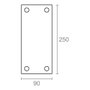 Micel Placa ciega modelo plp12 de latón con acabado latón satinado, 90 x 250 mm