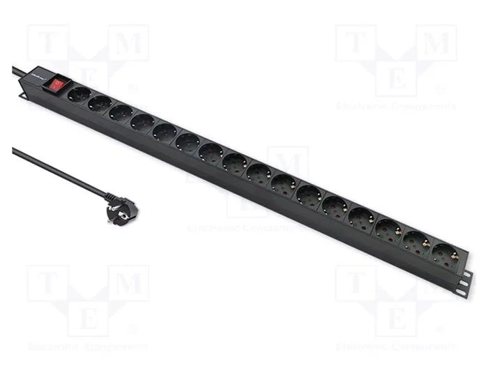 QOLTEC Regleta de alimentación 16A 250VAC Negro QOLTEC Regleta de alimentación 16A 250VAC Negro