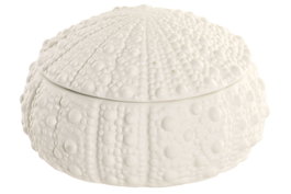 DKD Home Decor Joyero de Gres Erizo Mate Blanco