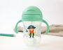KioKids Taza Aprendizaje Step 3 con Asas y Pajita Verde 300 mL +6 Meses