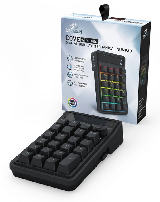 Redragon Cove K733 Teclado numérico mecánico inalámbrico RGB layout polaco