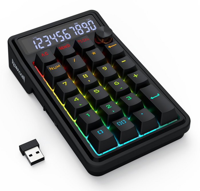 Redragon Cove K733 Teclado numérico mecánico inalámbrico RGB layout polaco