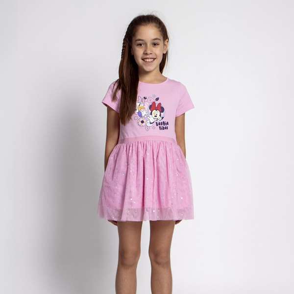 Cerdá Vestido Single Jersey Fantasía Minnie para Niña, Talla 4 Años (36 Meses), Color Rosa - Disfraz y Ropa Infantil