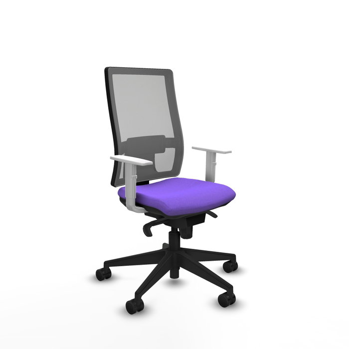 PIQUERAS Y CRESPO Silla de oficina Horna con Mecanismo Sincro, Tela Lila y Malla Gris PIQUERAS Y CRESPO Silla de oficina Horna con Mecanismo Sincro, Tela Lila y Malla Gris