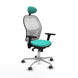 PIQUERAS Y CRESPO Silla de oficina Jorquera con Mecanismo Sincro, Turquesa y Blanco