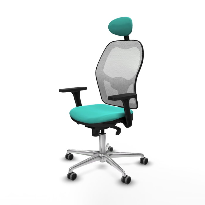 PIQUERAS Y CRESPO Silla de oficina Jorquera con Mecanismo Sincro, Turquesa y Blanco PIQUERAS Y CRESPO Silla de oficina Jorquera con Mecanismo Sincro, Turquesa y Blanco