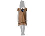 Disfraz Muñeca Vintage Marrón con Lazo Azul para Niña - Halloween - Tamaño para 5-6 Años