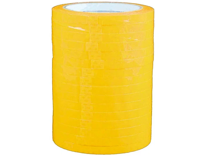 Q-connect Cinta Adhesiva 66m x 9mm Amarilla para Cierre de Bolsas y Máquinas Precintadoras