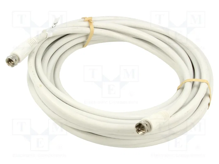 GOOBAY Cable coaxial de antena de 10m con conector F en ambos extremos, blanco GOOBAY Cable coaxial de antena de 10m con conector F en ambos extremos, blanco