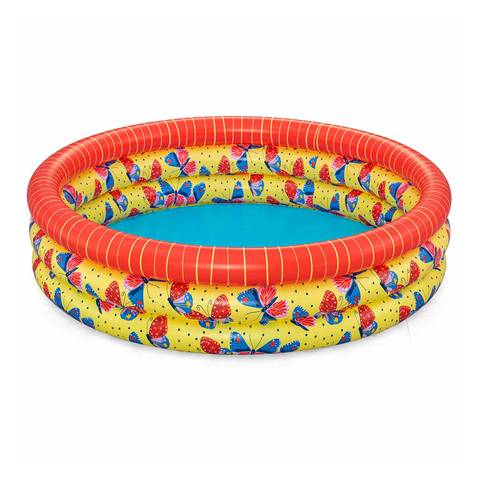 Bestway Piscina Hinchable Infantil 3 Aros Mariposas 168x38 cm +2 Años Jardin 51202