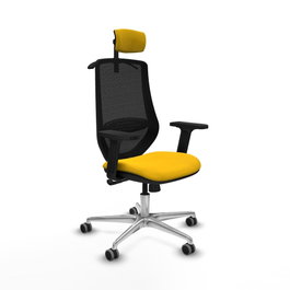PIQUERAS Y CRESPO Silla de oficina Mardos con Mecanismo Sincro, Amarillo y Negro