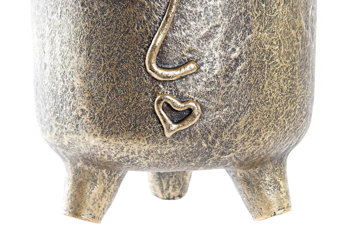 DKD Home Decor Jarrón Magnesia Cara Dorado 33x23x25,5 cm