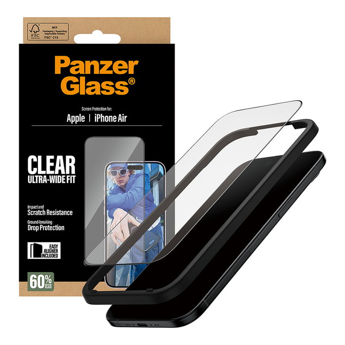 PanzerGlass Protector de Pantalla iPhone Air Ultra-Wide Fit con EasyAligner