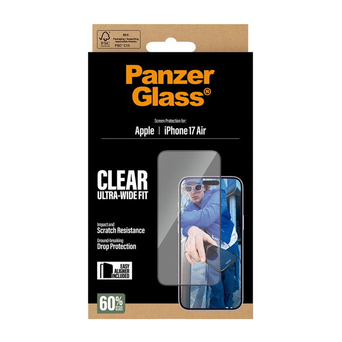 PanzerGlass Protector de Pantalla iPhone Air Ultra-Wide Fit con EasyAligner