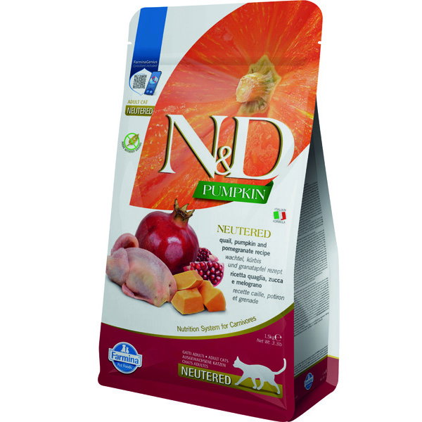Farmina N&D Pumpkin Cat Neutered Codorniz 1,5kg