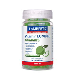 LAMBERTS Vitamina D3 1000 UI sabor manzana 60 gominolas